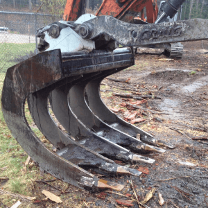 Steel landscape rake before